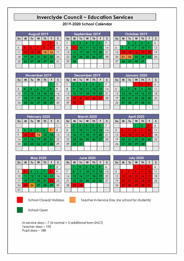 School Holidays 2019/2020